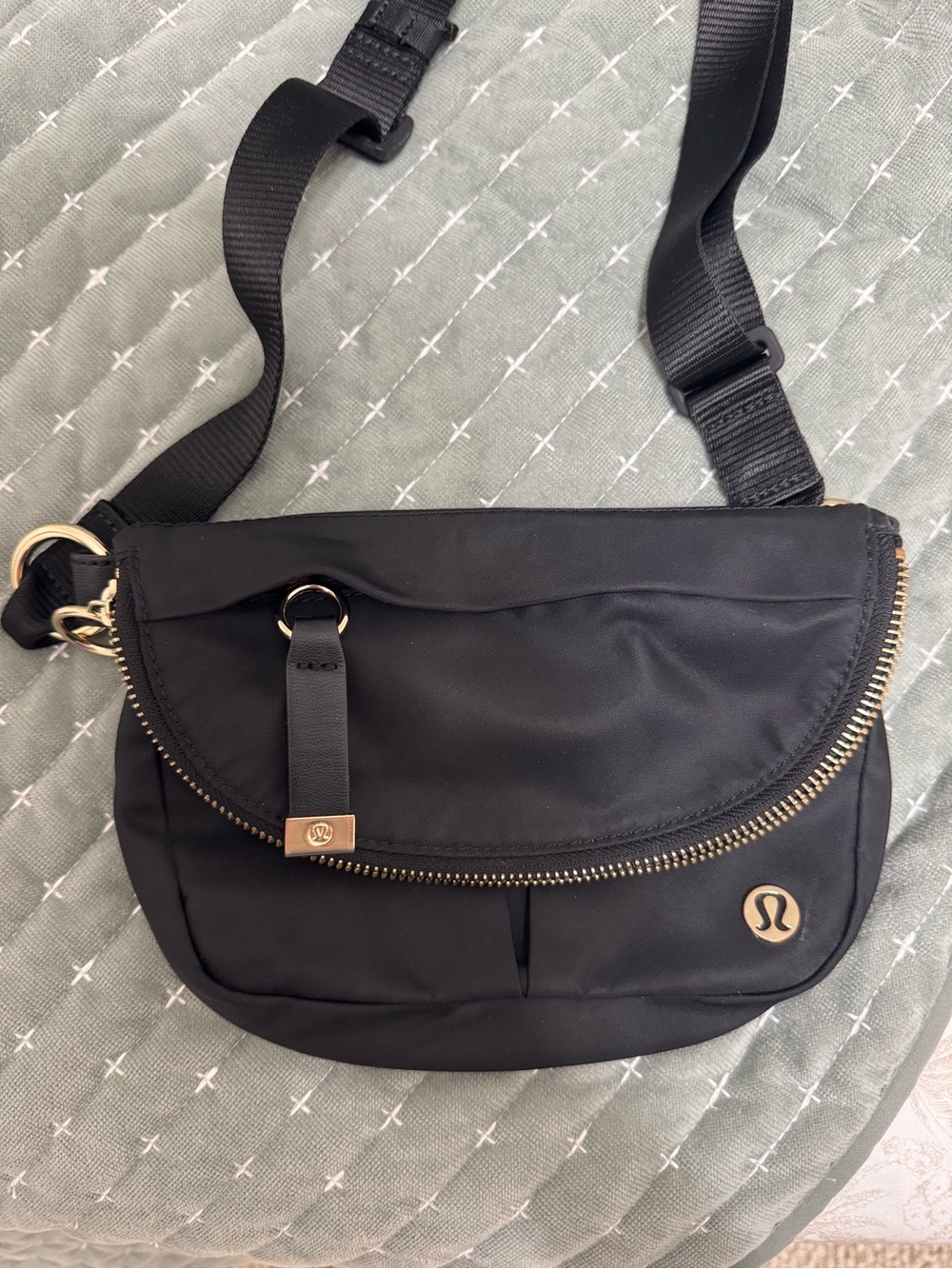 lululemon athletica Black Crossbody with Gold Accents
